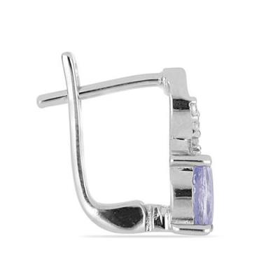 BUY STERLING SILVER NATURAL TANZANITE GEMSTONE CLASSIC EARRINGS